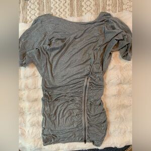 Gray cocktail dress with zipper